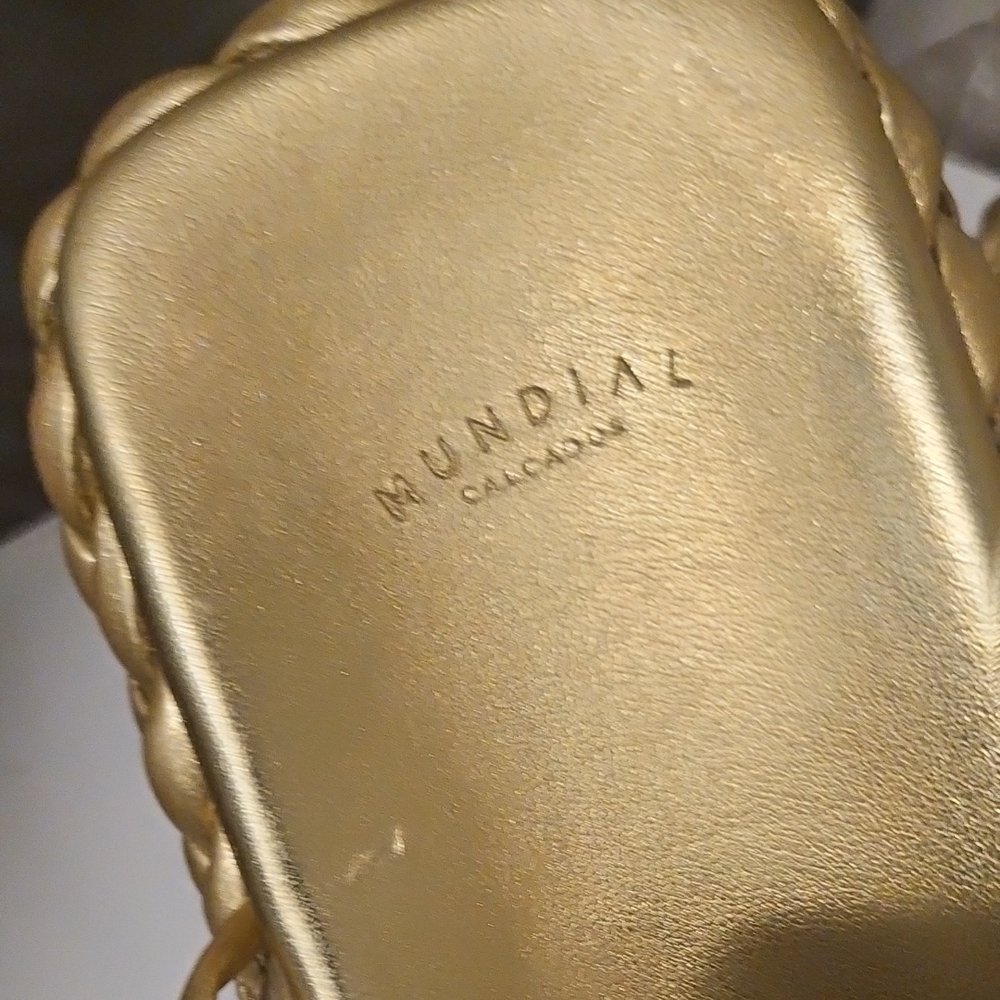 Mundial Metallic Gold Strappy Platform Sandals - Picture 4 of 5